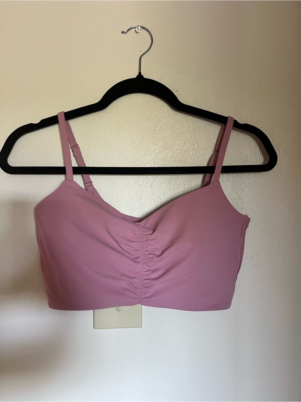 Mauve Ruched Bralette Sports Bra